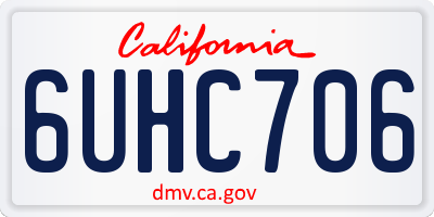 CA license plate 6UHC706