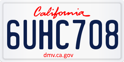 CA license plate 6UHC708