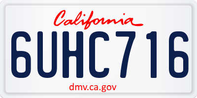 CA license plate 6UHC716