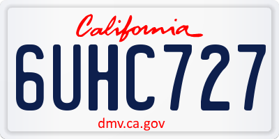 CA license plate 6UHC727