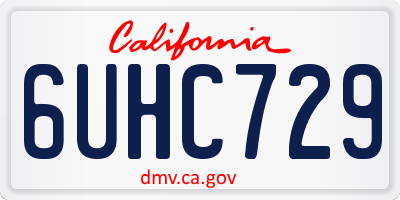 CA license plate 6UHC729
