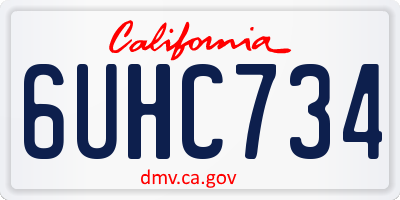 CA license plate 6UHC734