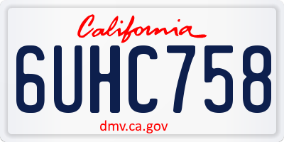 CA license plate 6UHC758