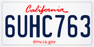CA license plate 6UHC763