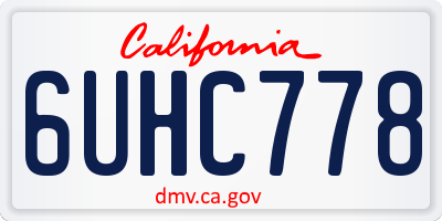 CA license plate 6UHC778