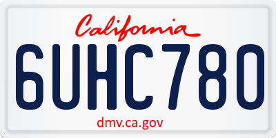 CA license plate 6UHC780