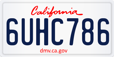 CA license plate 6UHC786