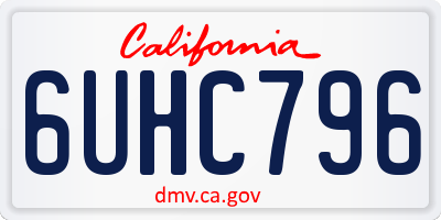 CA license plate 6UHC796