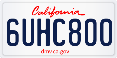 CA license plate 6UHC800