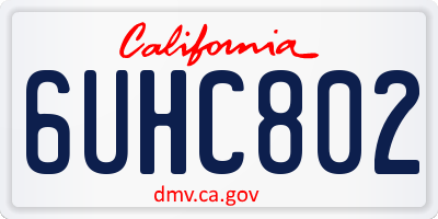 CA license plate 6UHC802