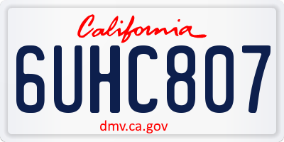 CA license plate 6UHC807