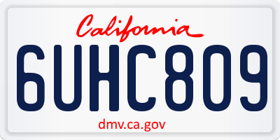 CA license plate 6UHC809