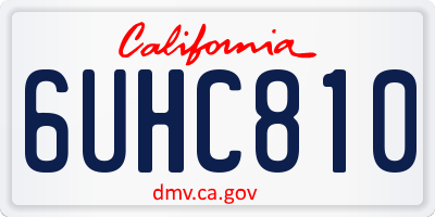 CA license plate 6UHC810