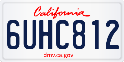 CA license plate 6UHC812