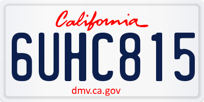 CA license plate 6UHC815