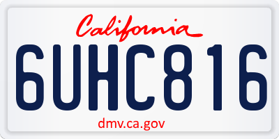 CA license plate 6UHC816