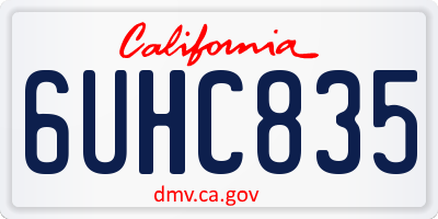 CA license plate 6UHC835