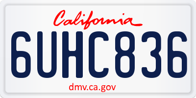 CA license plate 6UHC836