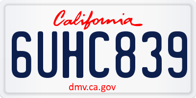 CA license plate 6UHC839