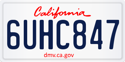 CA license plate 6UHC847