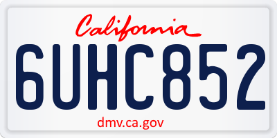 CA license plate 6UHC852