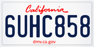 CA license plate 6UHC858