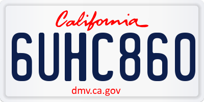 CA license plate 6UHC860