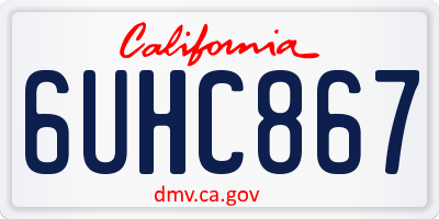 CA license plate 6UHC867