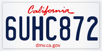 CA license plate 6UHC872