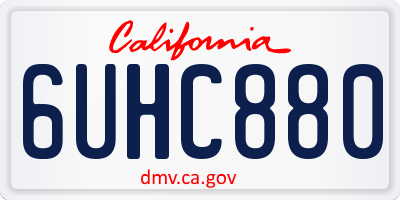 CA license plate 6UHC880