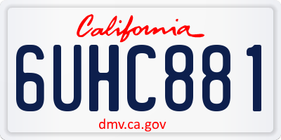 CA license plate 6UHC881