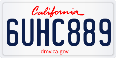 CA license plate 6UHC889