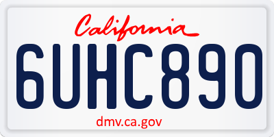 CA license plate 6UHC890