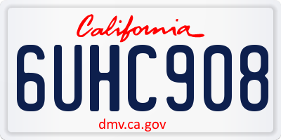 CA license plate 6UHC908