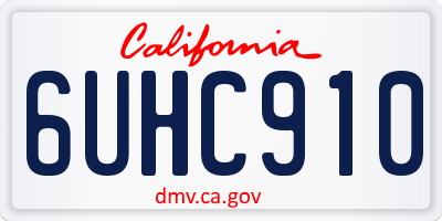 CA license plate 6UHC910