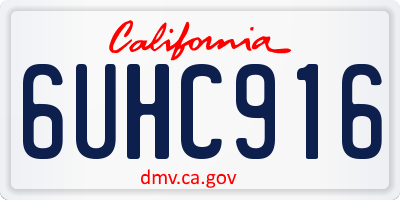 CA license plate 6UHC916