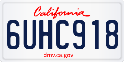 CA license plate 6UHC918
