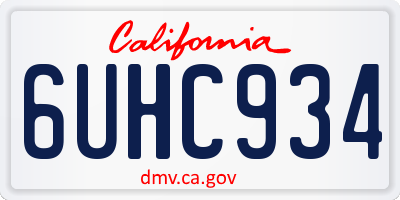 CA license plate 6UHC934