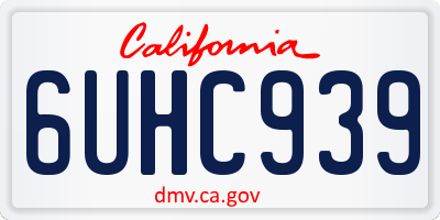 CA license plate 6UHC939