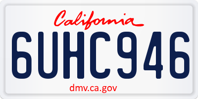 CA license plate 6UHC946