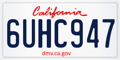 CA license plate 6UHC947