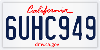CA license plate 6UHC949