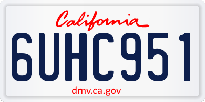 CA license plate 6UHC951