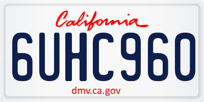 CA license plate 6UHC960
