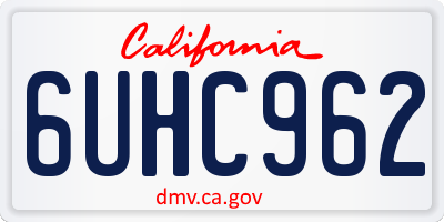 CA license plate 6UHC962