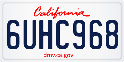 CA license plate 6UHC968