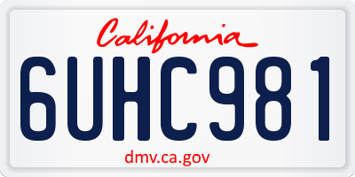 CA license plate 6UHC981