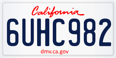CA license plate 6UHC982