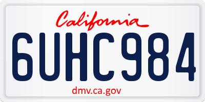 CA license plate 6UHC984