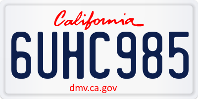CA license plate 6UHC985